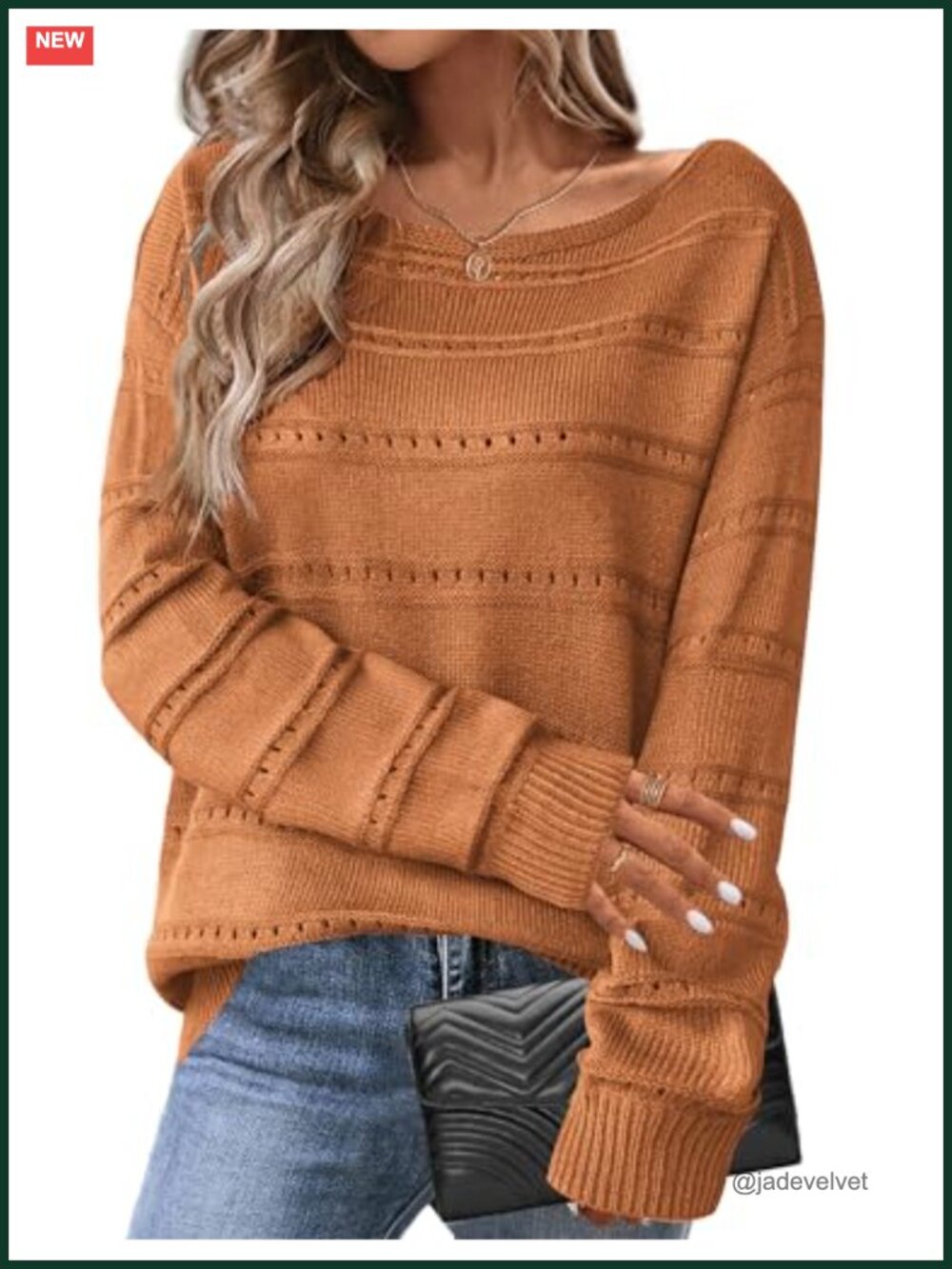 Zeagoo Crochet Knit Sweater Off Shoulder Long Sleeve Pullover Women